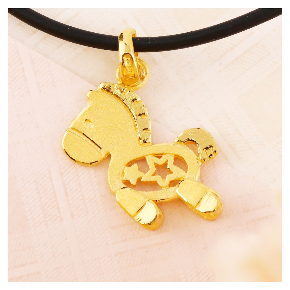 馬年黃金墜子-好運奔跑