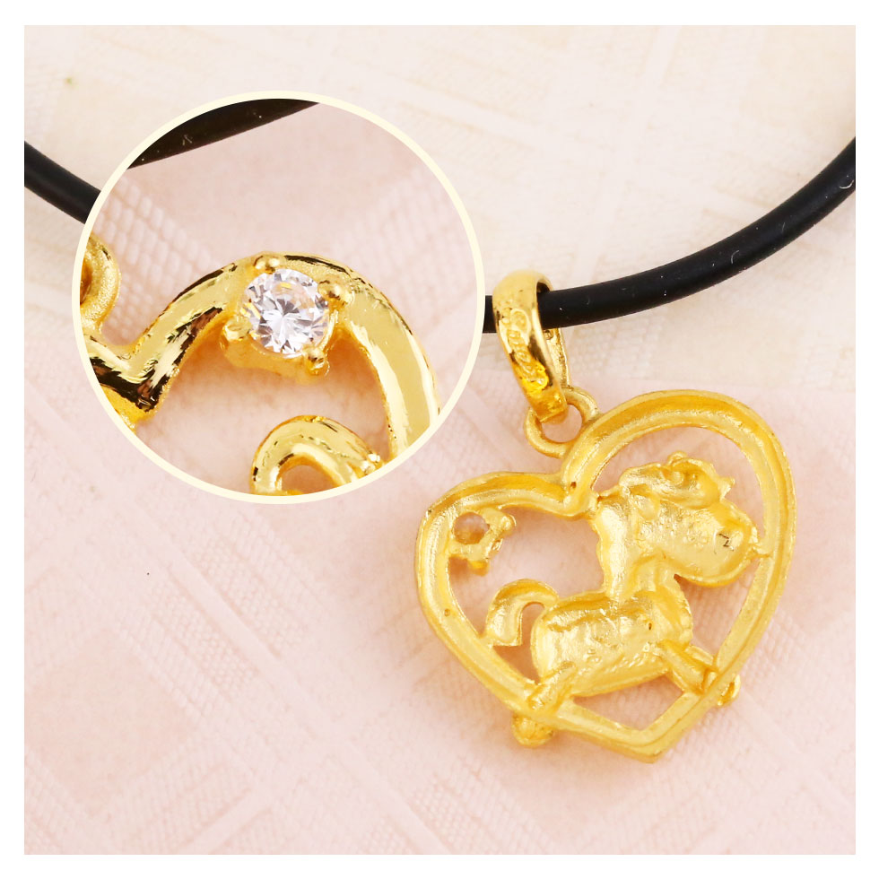 馬年黃金墜子-愛心獨角獸