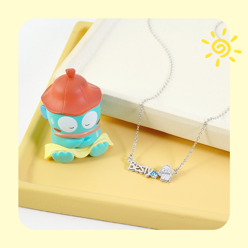 人魚漢頓 Hangyodon 客製字母純銀項鍊,搭配療癒人魚漢頓公仔展示