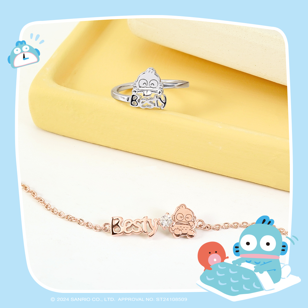 人魚漢頓 Hangyodon 玫瑰金純銀手鍊及戒指搭配角色場景拍攝