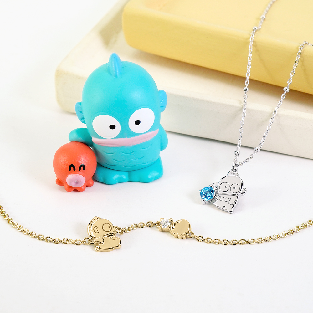 三麗鷗人魚漢頓誕生石純銀項鍊 完整商品展示