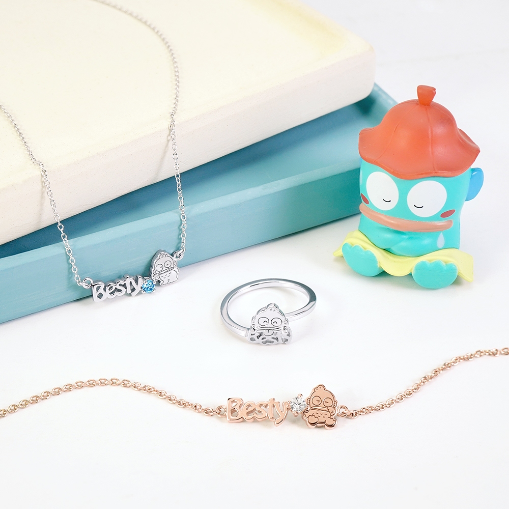 人魚漢頓 Hangyodon 純銀系列商品展示(手鍊、項鍊、戒指搭配一同展示)