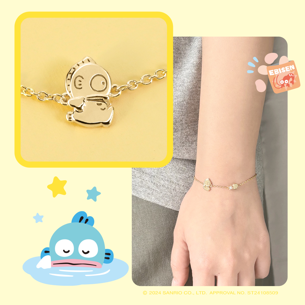 人魚漢頓誕生石純銀手鍊實際配戴示意,手腕比例展示