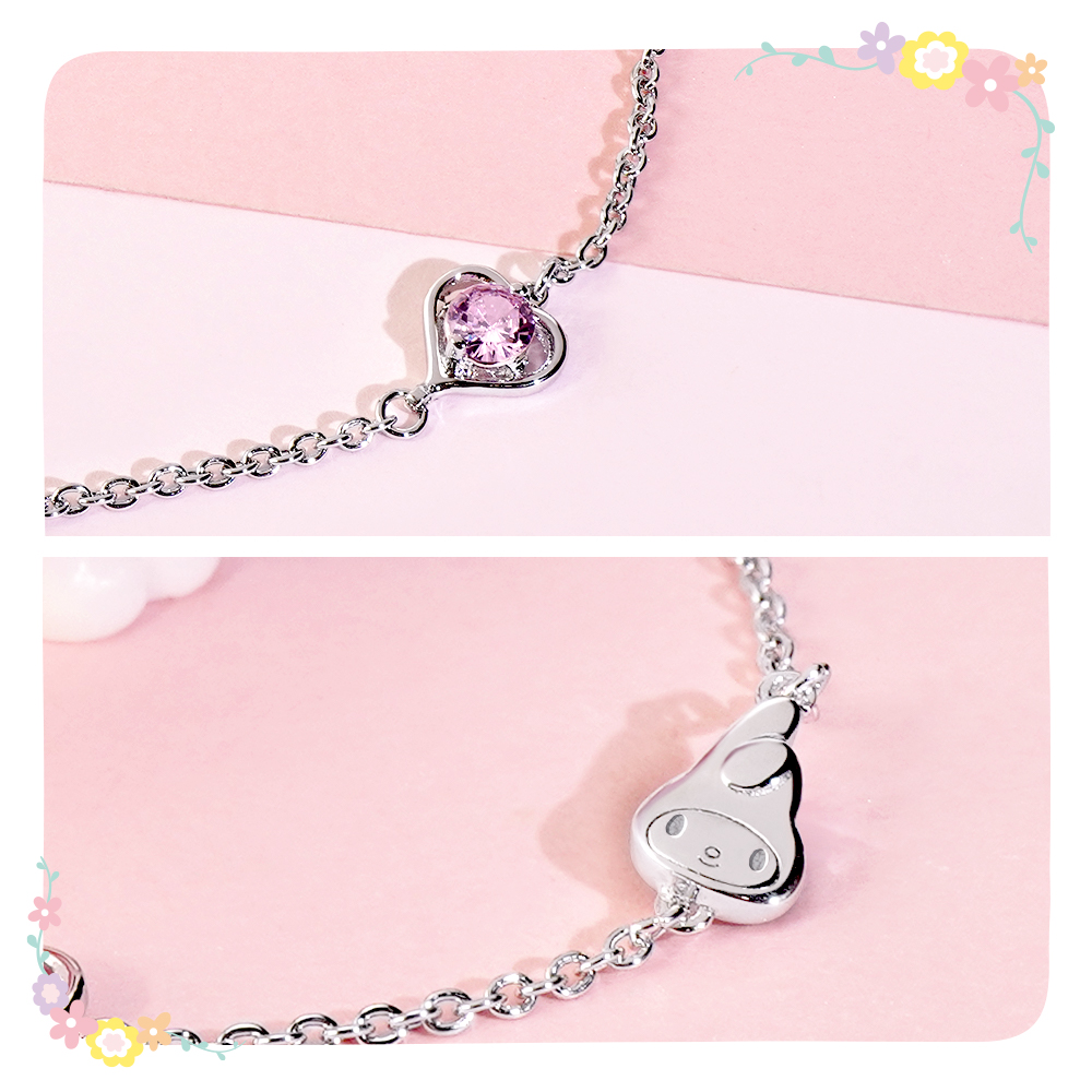 美樂蒂誕生石手鍊粉色場景擺拍,展現溫柔守護寓意