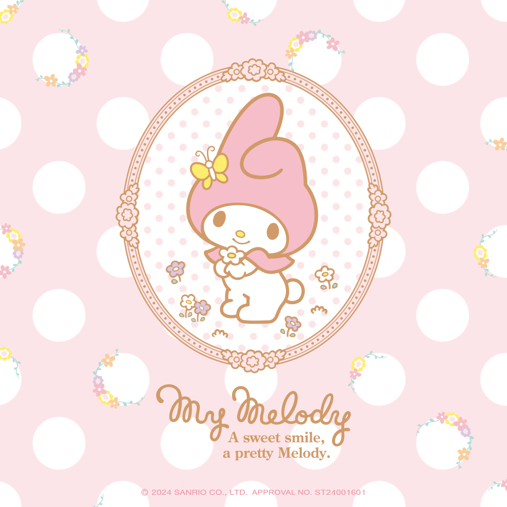 美樂蒂 My Melody 粉色插畫主視覺,展現甜美療癒的三麗鷗角色風格