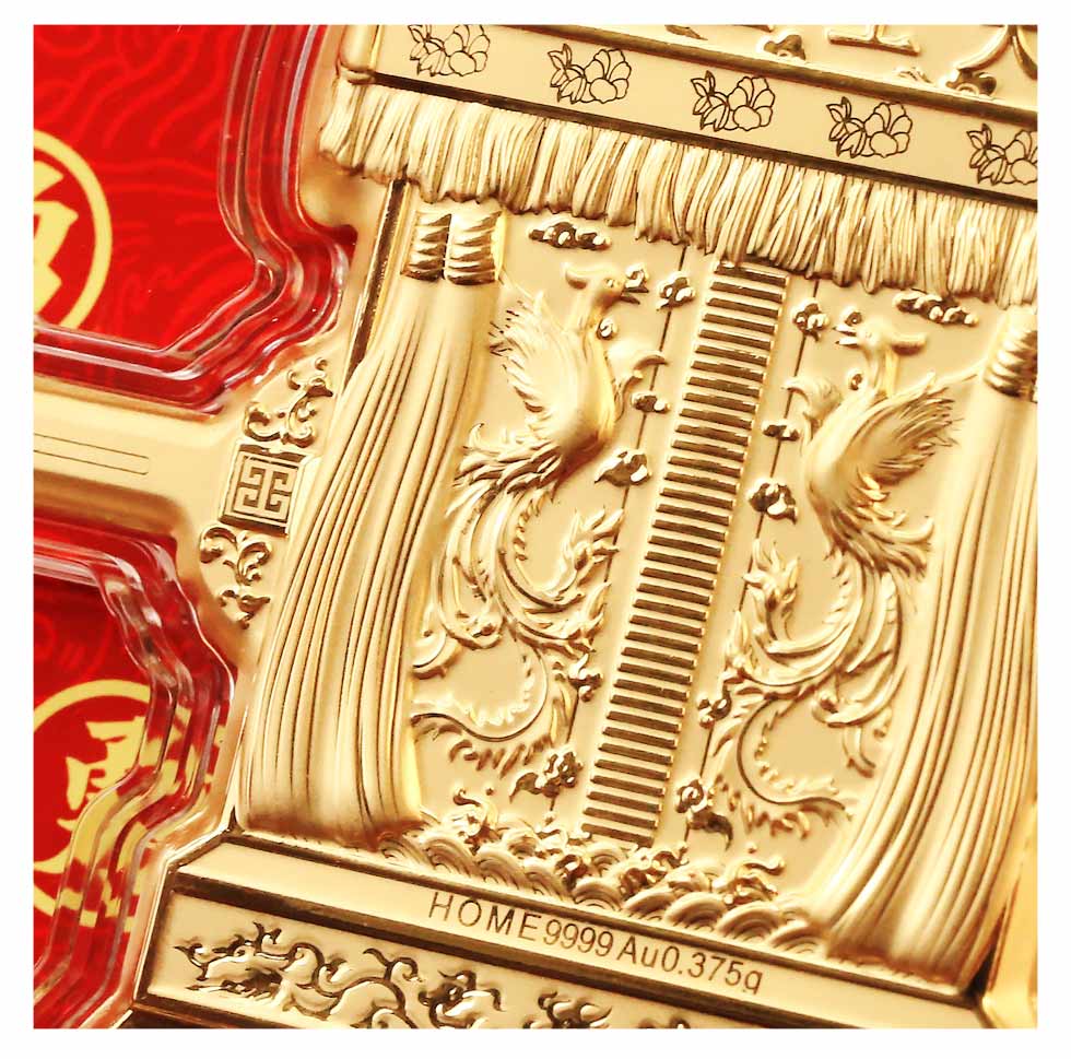 白沙屯媽祖9999純金神轎擺件