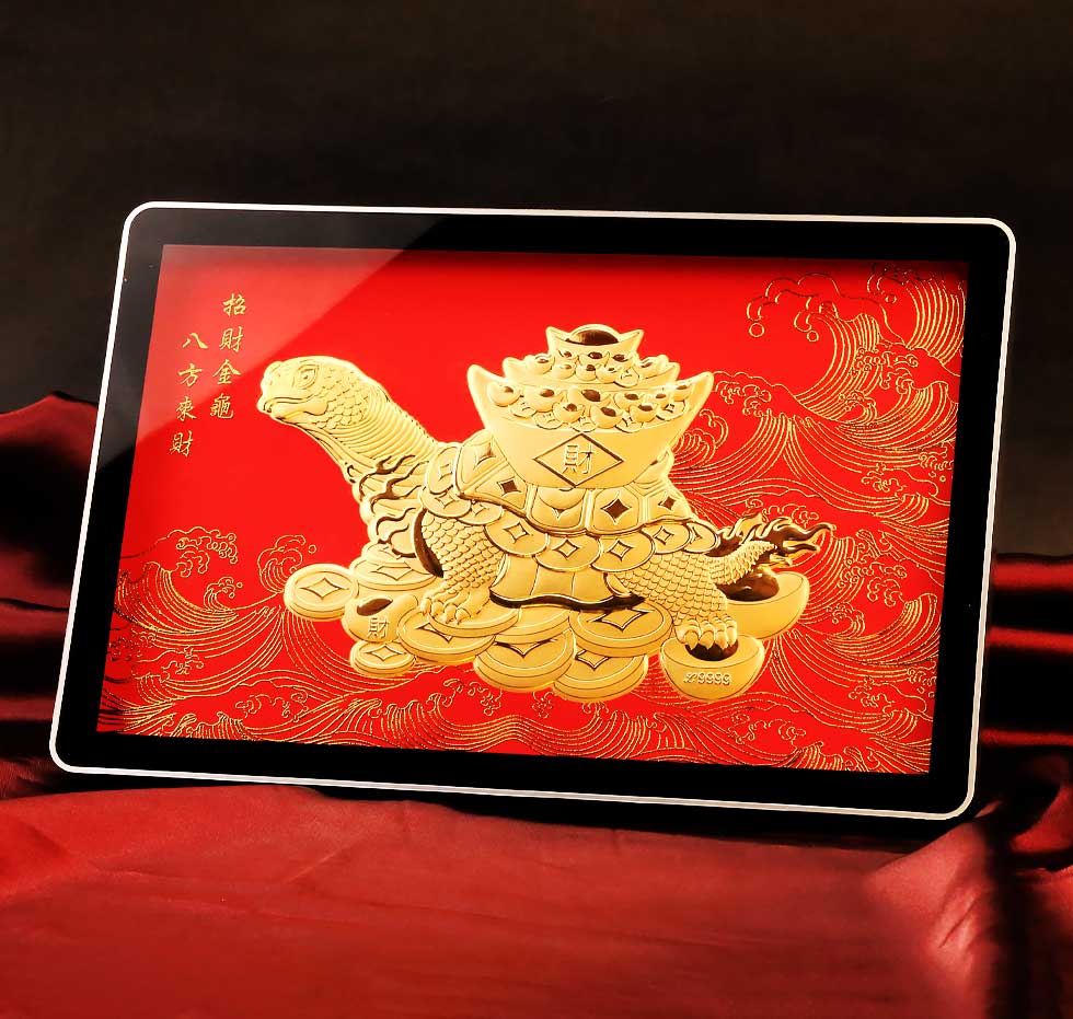 招財金龜-黃金金箔畫擺件