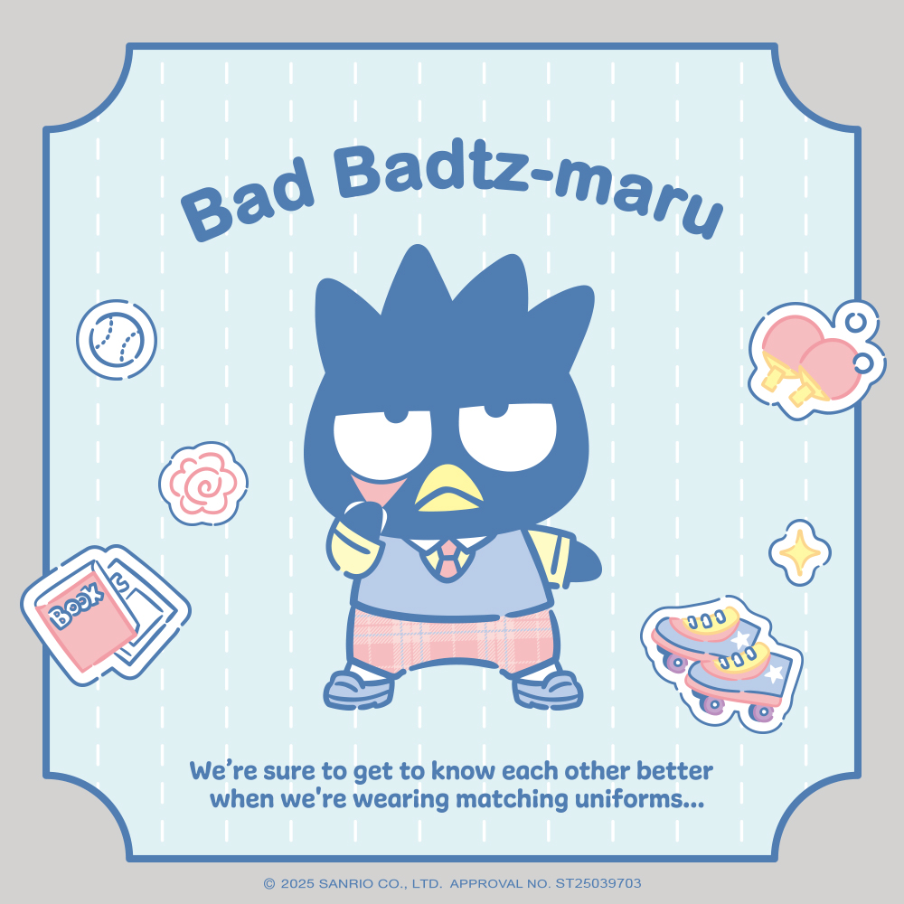 Sanrio學院Mix系列酷企鵝Bad Badtz-maru主視覺插畫,展現個性校園風格。