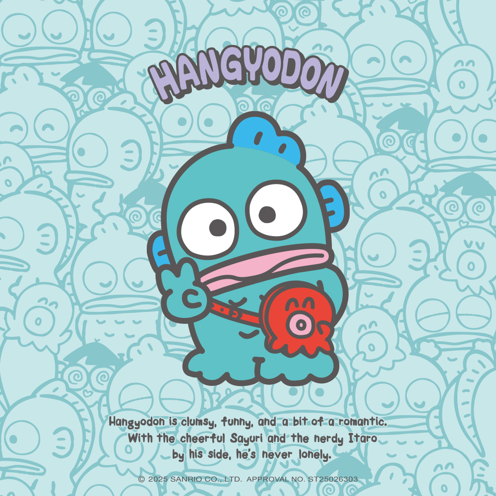 Hello Hangyodon 人魚漢頓角色主視覺,可愛療癒海洋風格設計。