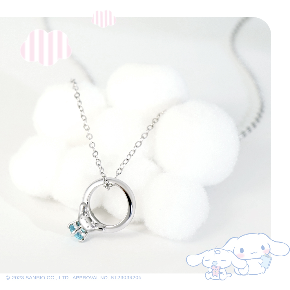 Baby Ring 誕生石純銀項鍊商品展示,適合作為彌月禮、新生兒祝福與親子紀念禮物。