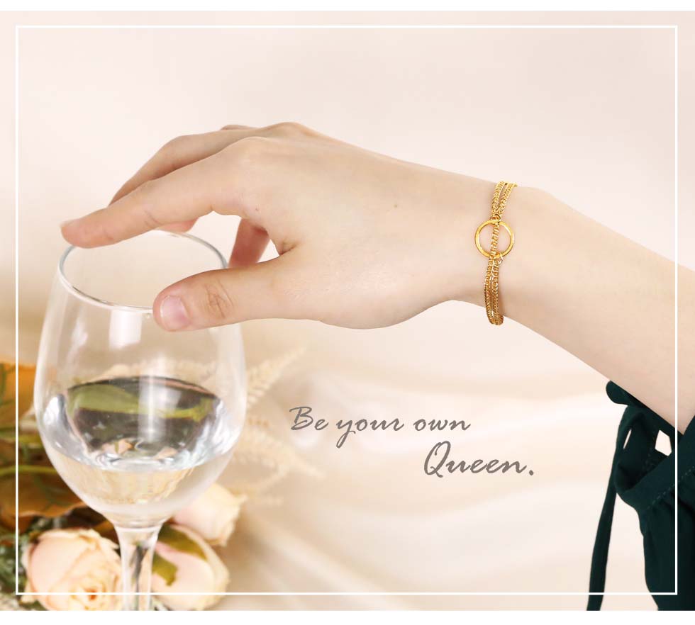 雙層時尚黃金手鍊