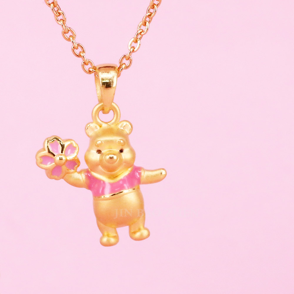 櫻花項鍊 黃金項鍊 維尼項鍊