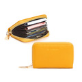 CHENSON真皮 11卡一手握卡包/零錢包 黃(W00602-L)_2 CHENSON真皮 11卡一手握卡包/零錢包 黃(W00602-L)_2