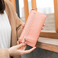 CHENSON真皮 讓錢住飯店 超薄牛皮長夾 蜜桃粉(W00018-LO)_2 CHENSON真皮 讓錢住飯店 超薄牛皮長夾 蜜桃粉(W00018-LO)_2