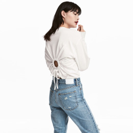 背部抽繩 圓形鏤空歐美衛衣 背部抽繩 圓形鏤空歐美衛衣