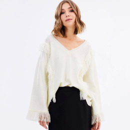 流蘇針織衫 喇叭袖歐美女裝毛衣 流蘇針織衫 喇叭袖歐美女裝毛衣