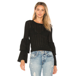 多層次袖口 修身顯瘦微透針織衫 多層次袖口 修身顯瘦微透針織衫