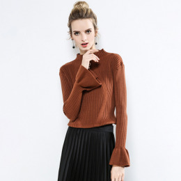 領口仿項鍊裝飾 修身顯瘦喇叭袖衫針織毛衣 (3色) 領口仿項鍊裝飾 修身顯瘦喇叭袖衫針織毛衣 (3色)