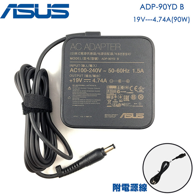 ASUS 19V 4.74A 變壓器 90W 5.5-2.5mm 華碩 ADP-90YD B 新款方型 PRO23 UX50 PL30 X81 N71 A55 G50 Z99