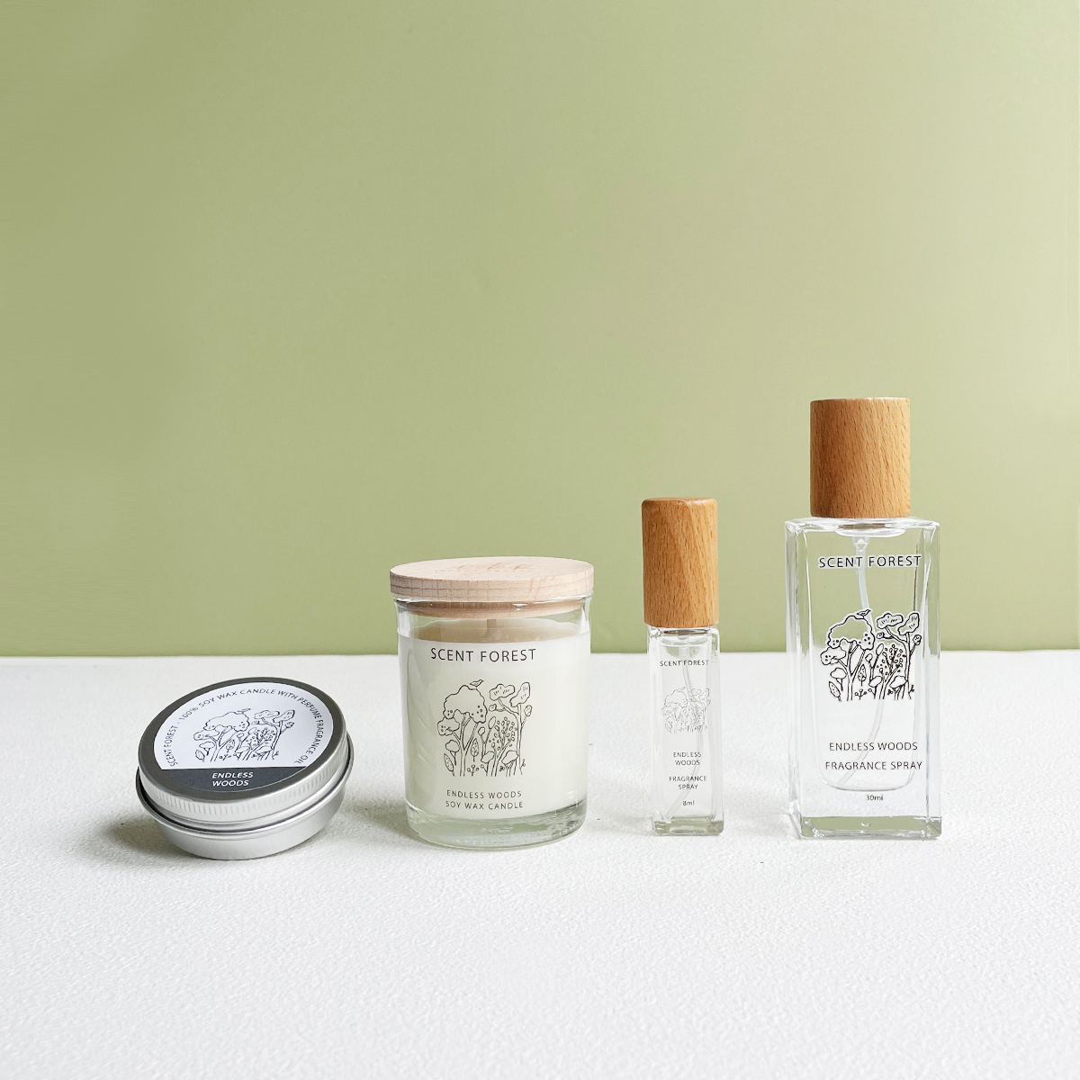 SCENT FOREST 香氛森林 - 香氛噴霧 香氛大豆蠟燭 - 無邊之林