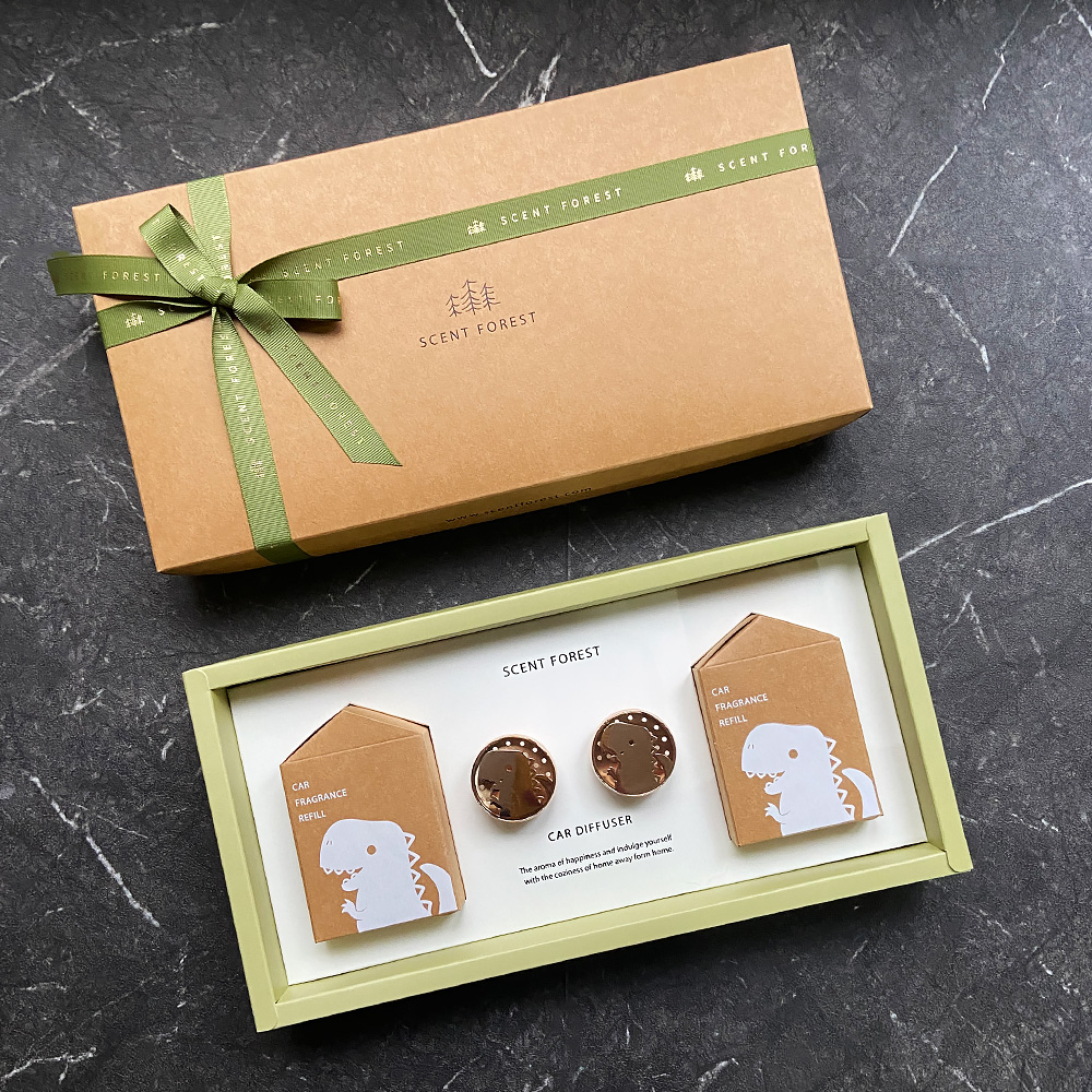 SCENT FOREST 香氛森林 -  質感金屬車用香氛 - 小萌寵 狗 貓 兔 恐龍 熊 - 精緻禮盒