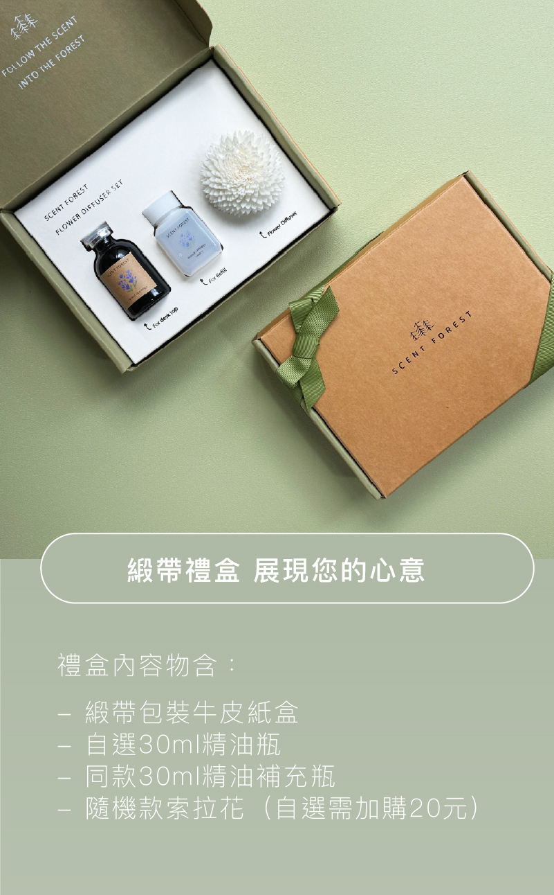 SCENT FOREST 香氛森林 -室內擴香- 天然精油吸吸花補充瓶禮盒 香氛花 索拉花 室內擴香 辦公室、書桌適用 小巧設計