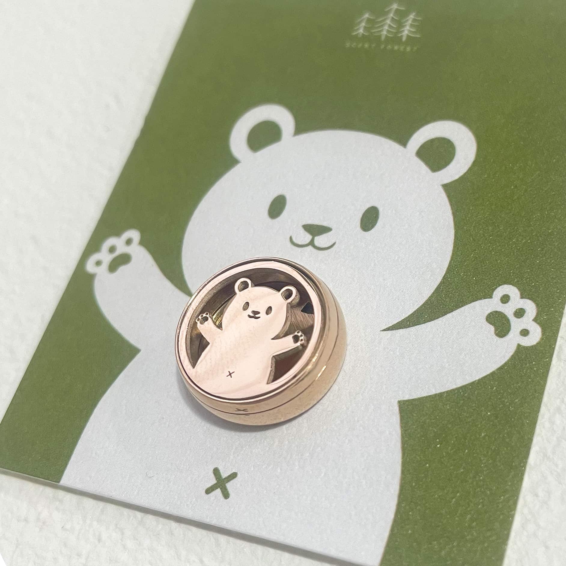 Scent Forest 香氛森林 口罩香氛釦 不銹鋼 香氛釦 北方森林 薰衣草 禮物組合  大熊 玫瑰金