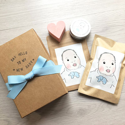 客製化插畫蠟燭與手工皂組 - 彌月禮盒 婚禮小物 企業禮贈品 客製化插圖