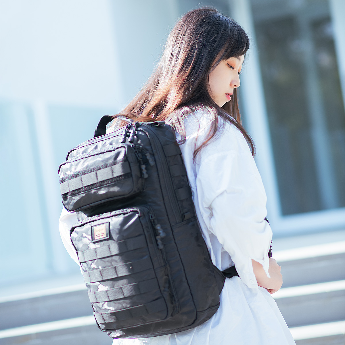 減壓揹負系統 潮流玩家軍風迷彩後背包