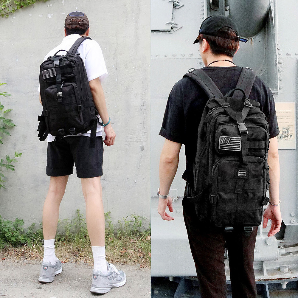 黑色背包的魅力  都會玩家軍事風格後背包