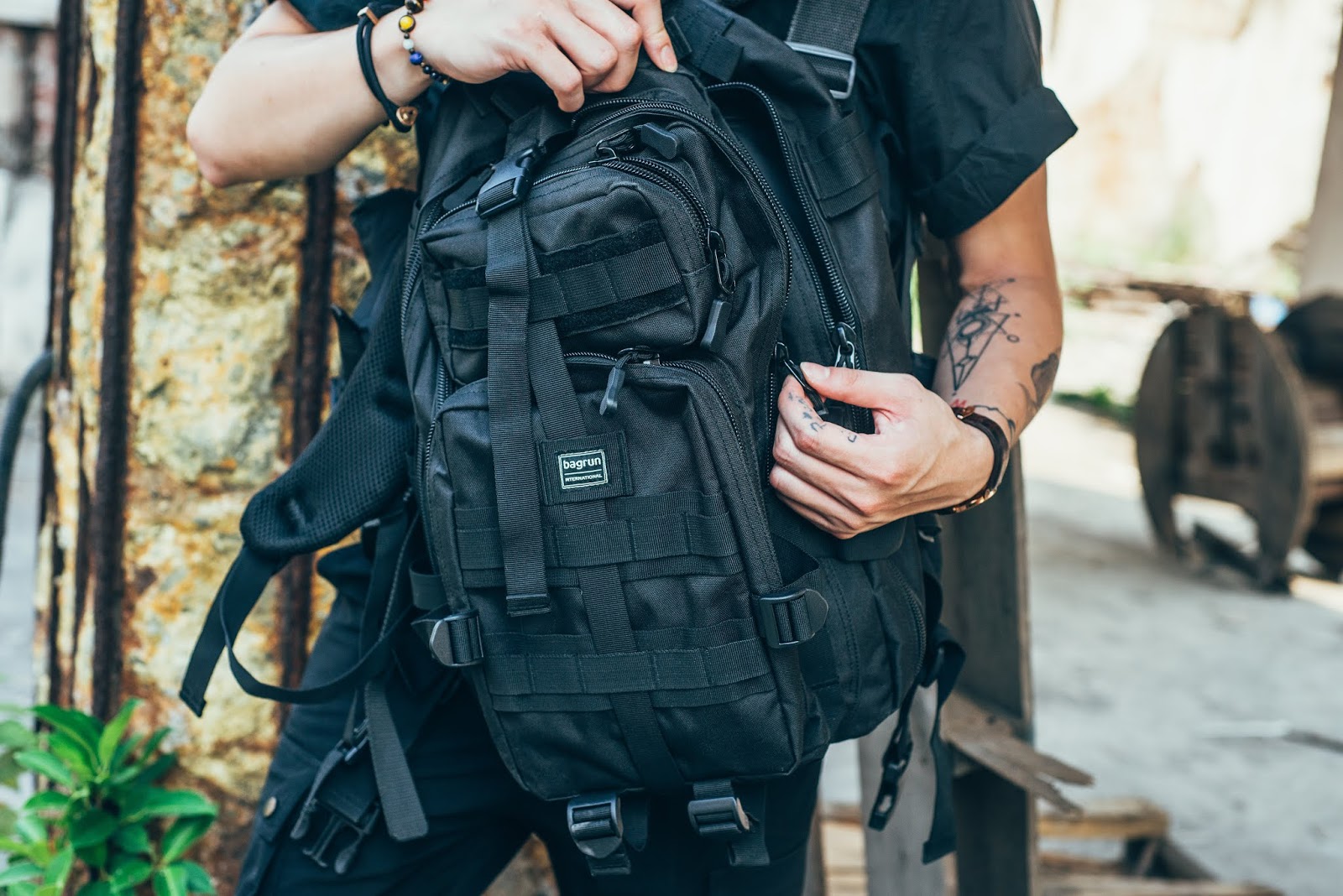 李豪 都會玩家軍事風格後背包