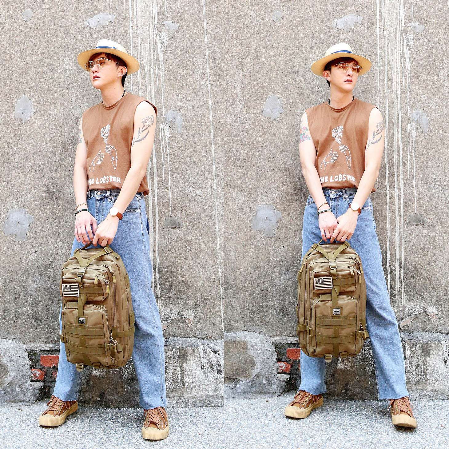 都會玩家軍事風格後背包