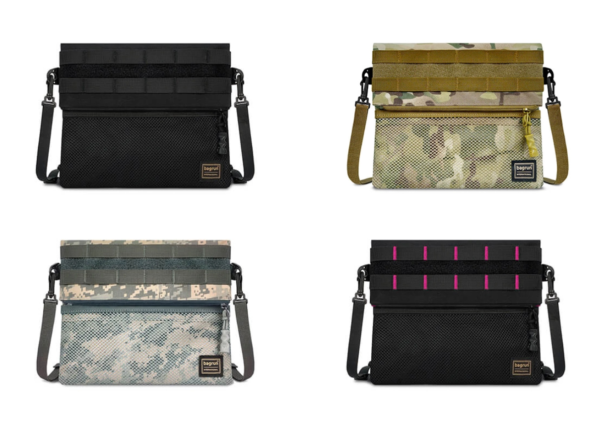 bagrun軍風機能隨身補給袋共有都會極黑 / 戰地迷彩 / 多地形迷彩 / 極黑桃紅四色