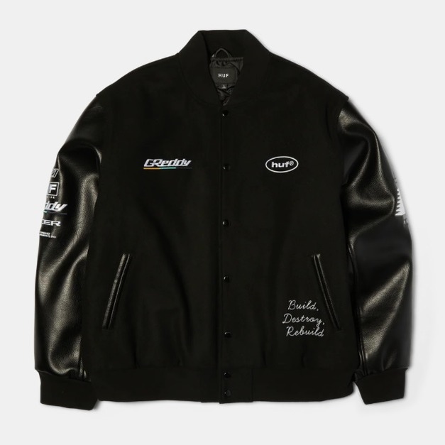 NVM  HUF x GReddy Formula改裝車聯名棒球外套 JK00504-BLACK  限量 NVM  HUF x GReddy Formula改裝車聯名棒球外套 JK00504-BLACK  限量
