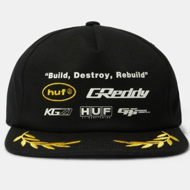 HUF x GReddy Formula Snapback Hat改裝車聯名系列帽 HT00941-BLACK 限量 HUF x GReddy Formula Snapback Hat改裝車聯名系列帽 HT00941-BLACK 限量