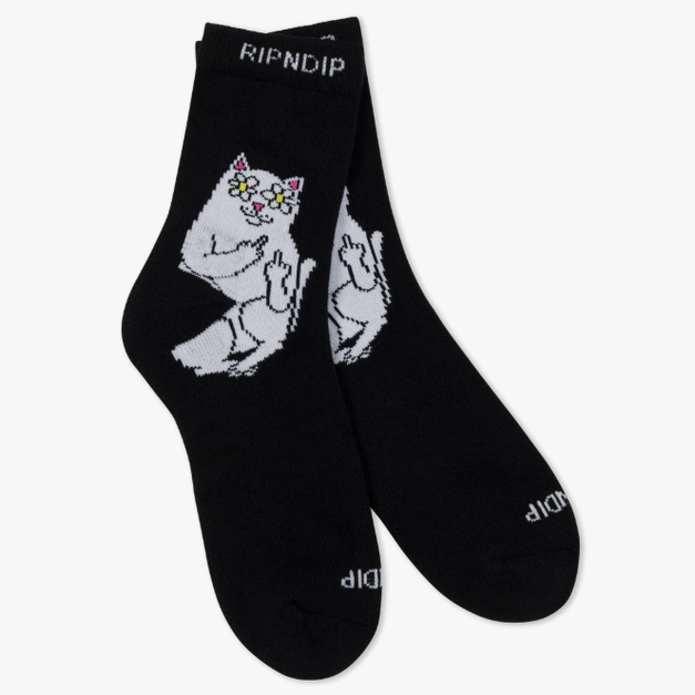 Nevermind RIPNDIP RNDSPR26206 Lord Blossom Mid Socks 中指貓 襪子 Nevermind RIPNDIP RNDSPR26206 Lord Blossom Mid Socks 中指貓 襪子