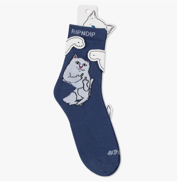 Nevermind RIPNDIP RNDSPR26207 Lord Nermal Mid Socks 中指貓 襪子 Nevermind RIPNDIP RNDSPR26207 Lord Nermal Mid Socks 中指貓 襪子