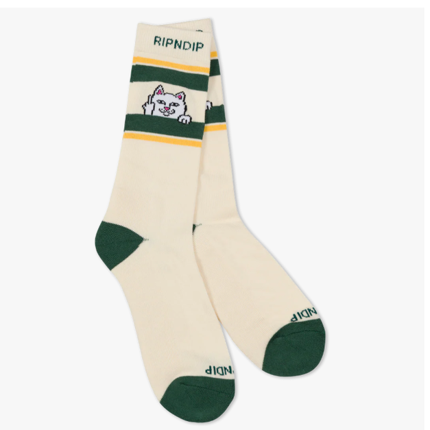 Nevermind RIPNDIP RNDSPR26201 Peeking Nermal Socks 中指貓 襪子 Nevermind RIPNDIP RNDSPR26201 Peeking Nermal Socks 中指貓 襪子