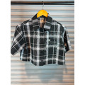 Nevermind.INC CALTOP1000 SS BLACK-WHITE 短版襯衫 美式格紋 Y2K_1 Nevermind.INC CALTOP1000 SS BLACK-WHITE 短版襯衫 美式格紋 Y2K_1