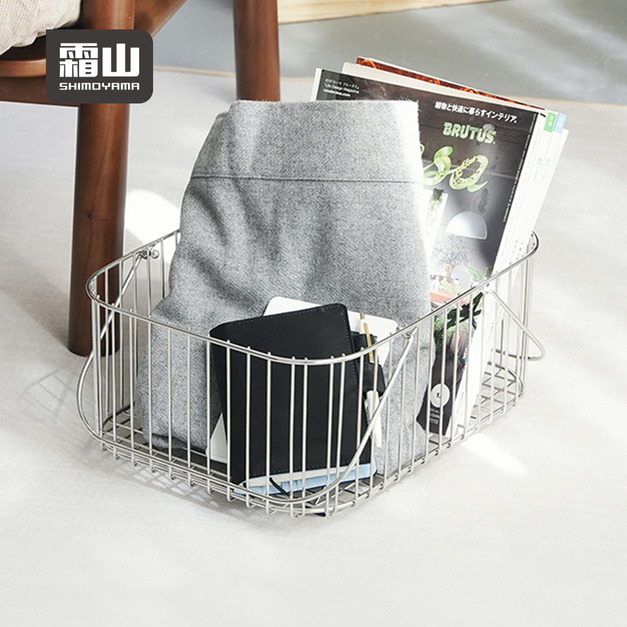 【日本霜山】304不鏽鋼手提籃/置物籃/收納籃 【日本霜山】304不鏽鋼手提籃/置物籃/收納籃