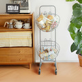 【日本霜山】復古風移動式雙層置物收納籃架_3 【日本霜山】復古風移動式雙層置物收納籃架_3