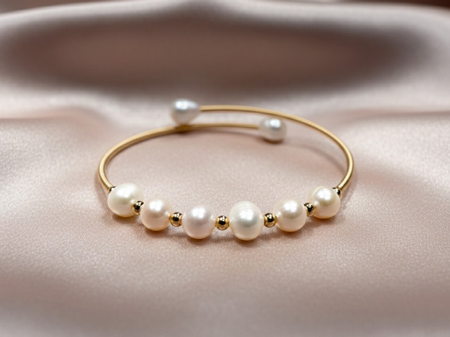 天然白色淡水珍珠手鏈 珍珠手環 天然白色淡水珍珠手鏈 珍珠手環