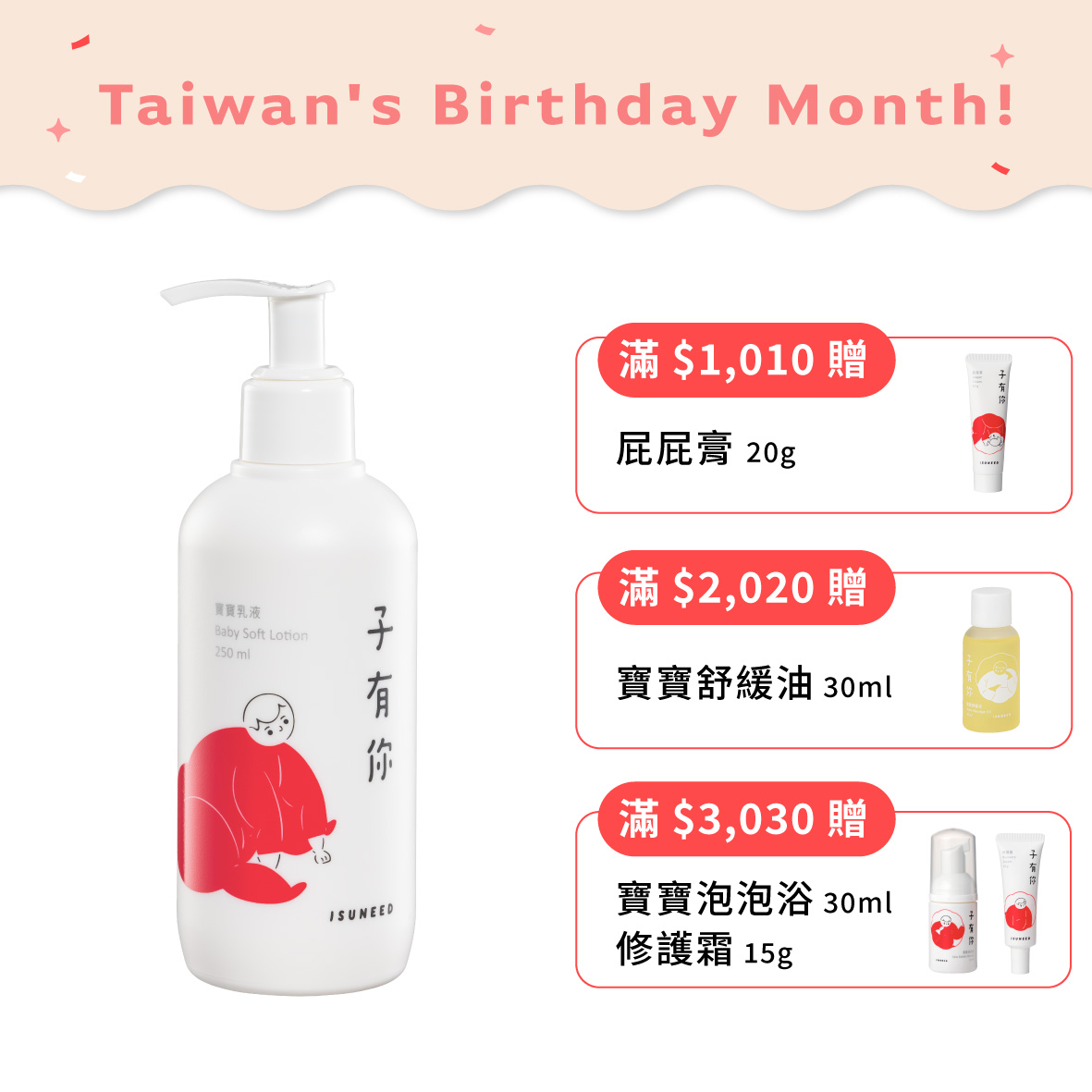 寶寶乳液 250ml—輕透長效保濕,解決問題膚況