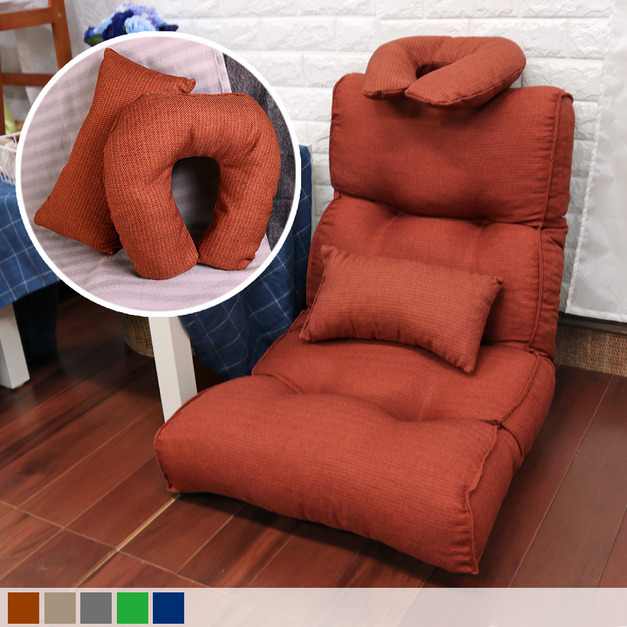 安格斯高背舒適大和室椅(腰枕+頸枕組)