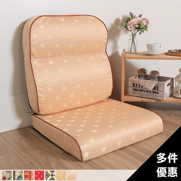 可拆洗-宮廷風緹花L型沙發實木椅墊