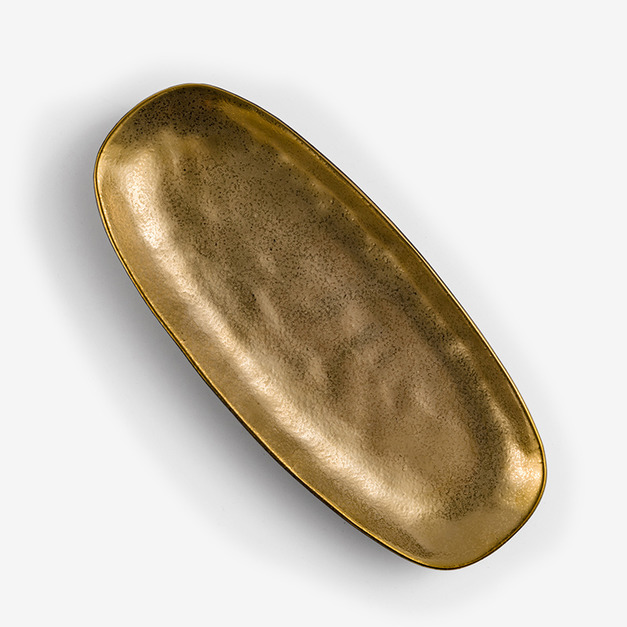 30cm 陶瓷橢圓盤 岩黃 =$660