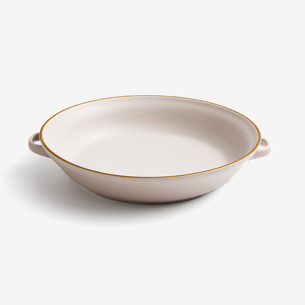 26cm 陶瓷雙耳盤|奶油白|單品 =$980