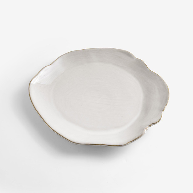 22.5cm 陶瓷大盤 │牙白 =$480