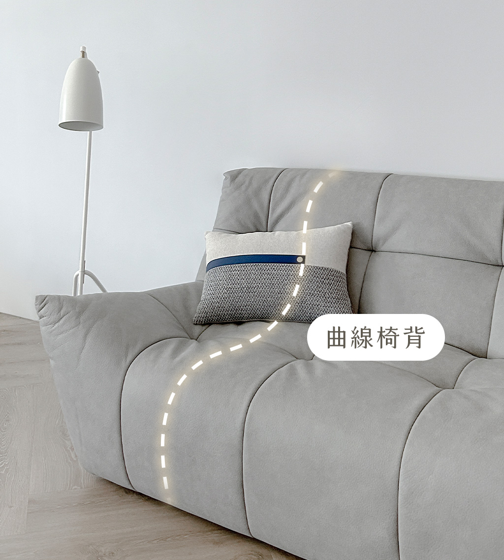 閨蜜沙發曲線椅背 符合人體工學的閨蜜沙發椅背特寫