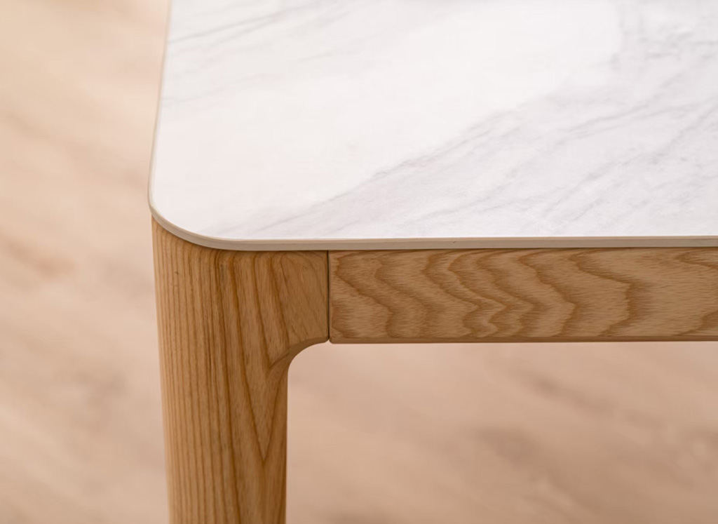 圓弧桌緣設計 陶陶餐桌圓弧形桌腳特寫